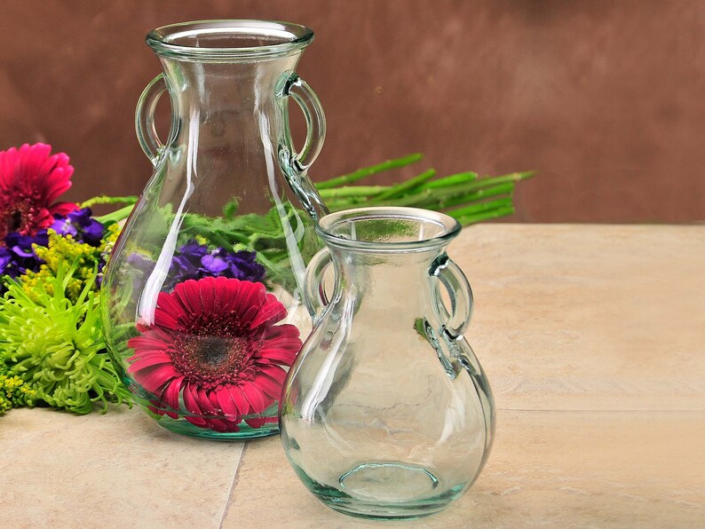 6 1/4 Small French Country Glass Vase Etsy