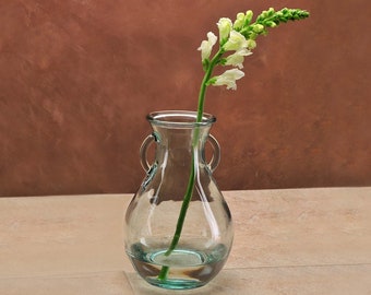 Grand vase en verre country français de 9 1/2 po.