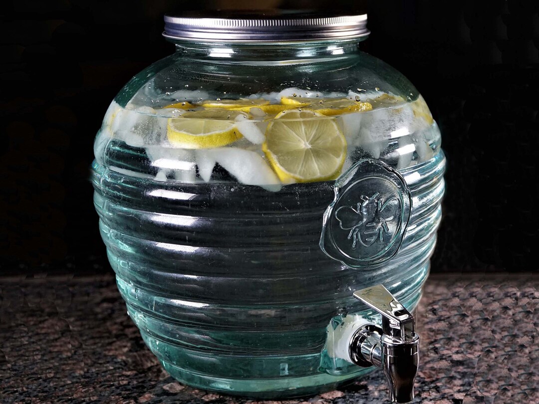 270.5oz Bee Quenched Recycled Glass Beverage Dispenser Etsy