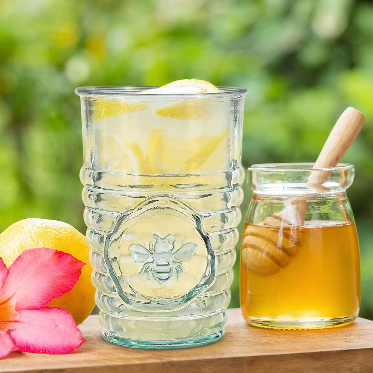 Unique Recycled Glass Drinkware - Set of 6 - For Cocktails, Lemonade, Iced Tea, and Refreshing Beverages