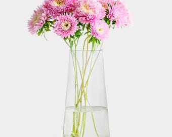 Harligen Glass Vase, 12" Tall – Elegant Recycled Glass Flower Vase for Centerpieces & Floral Arrangements, the Perfect Gift for Her