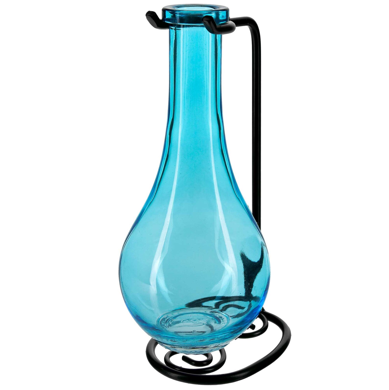 Drop Recycled Glass Vase & Metal Stand Etsy