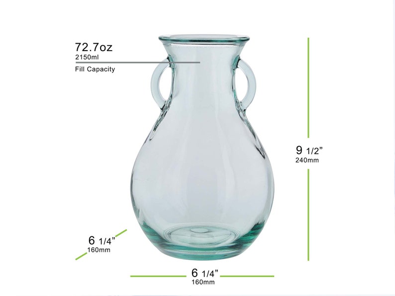 9 1/2 Large French Country Glass Vase Etsy