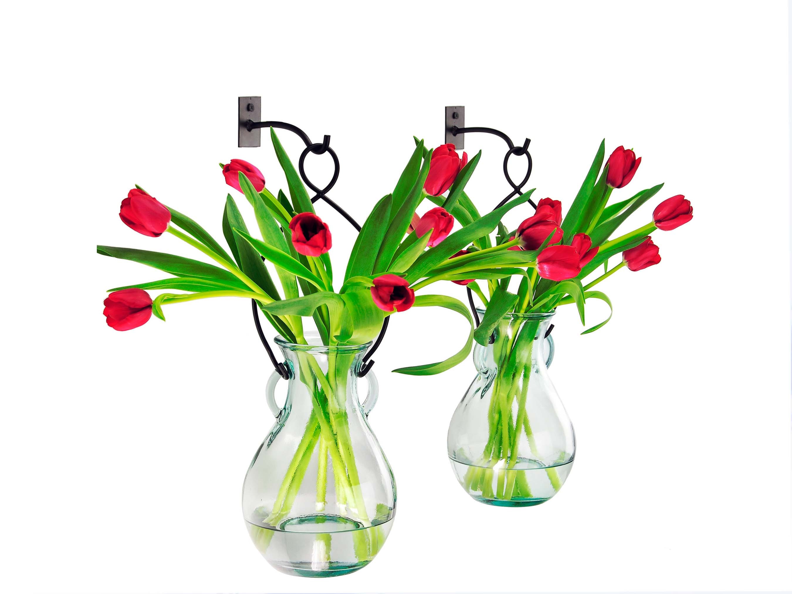 12 French Country Hanging Glass Vase & Wall Hook Etsy