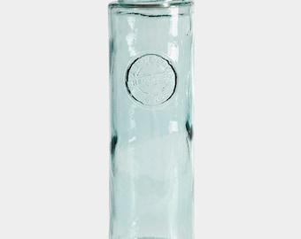 61 oz - Authentic Recycled Glass Jar with Cork | Tall Cylinder Pasta Container | Eco Friendly Kitchen Storage | Farmhouse Pantry