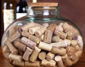 Recycled Glass Storage Jar with Cork – Large Kitchen Storage, 1 Gallon, Rustic Terrarium or Container for Flour, Fruit, and Pantry Staples