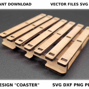 1 design de sous-bock en forme de palette pour découpe et gravure laser, sous verre en dessin vectoriel format SVG et DXF