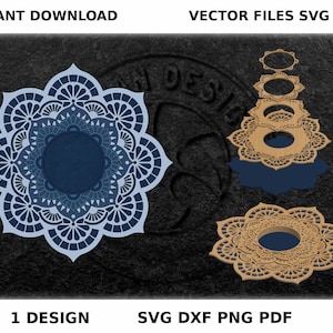 1 portacandele design mandala per taglio/incisione laser. Disegno vettoriale in formato SVG e DXF - rif 1. portacandele, file digitale