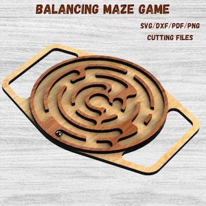 jeu labyrinthe d'équilibre - Fichier pour découpe laser - SVG - DXF - PDF