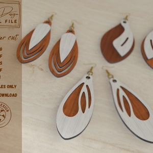 Boucles d'oreilles boho pendante 60mm - Fichier numérique pour découpe laser ou CNC | DXF, SVG...