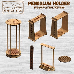 3 Présentoirs pendules SVG, Fichier de socle pour Découpe Laser, Silhouette, Glowforge, Fichiers DXF pour laser