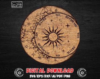 Moon and Sun Pendulum Board - Digital File for Laser Cutting/Engraving or Printing