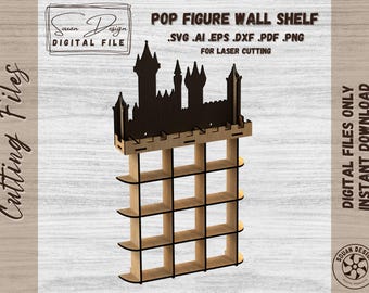Funko Pop Shelf SVG – Wall Display Bitty Pocket Mini Pop Figures · Castle Design · Laser Cut File Dxf AI Eps Pdf Png