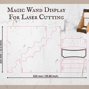 SVG Wand Display Stand - Wand Holder for Laser Cutting - Digital File (DXF, AI) - wizard wand holder - easy laser cut file image 3