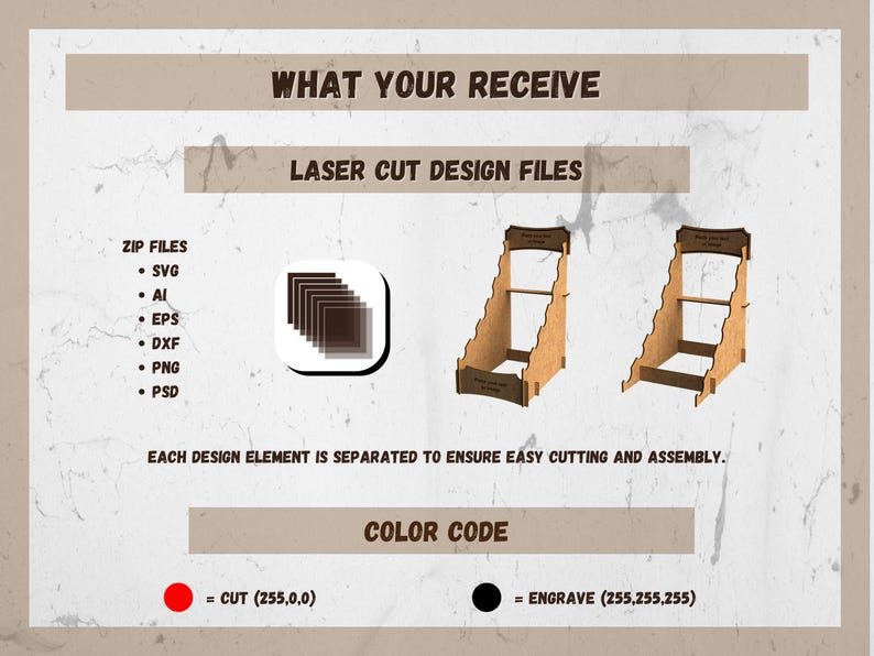 SVG Wand Display Stand - Wand Holder for Laser Cutting - Digital File (DXF, AI) - wizard wand holder - easy laser cut file image 8