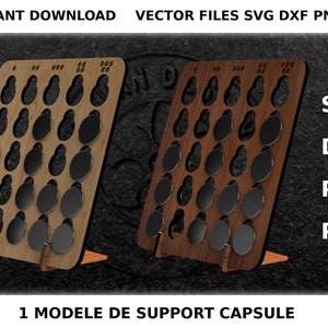 Support capsule à café fichier numérique pour découpe et gravure laser modèle vectoriel SVG, DXF, PDF