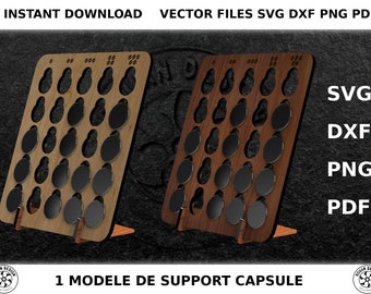 Coffee capsule holder digital file for laser cutting and engraving vector model SVG, DXF, PDF