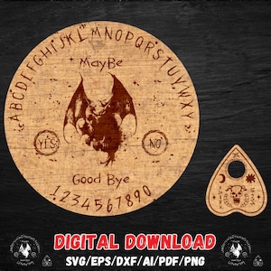 Mesa Ouija Redonda Gargoyle - Arquivo para Corte ou Impressão a Laser, Silhueta, Glowforge - SVG, PDF e outros arquivos vetoriais
