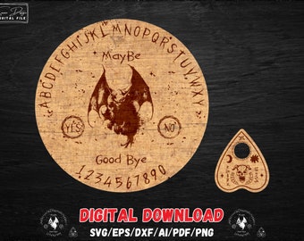 Gargoyle Runder Ouija-Tisch – Datei zum Laserschneiden oder Drucken, Silhouette, Glowforge – SVG, PDF und andere Vektordateien