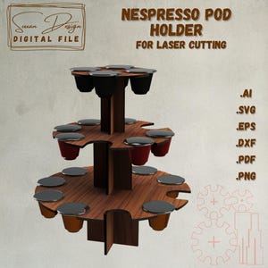 Support à capsule nexpresso, Présentoir de dosette café - Fichier SVG pour Découpe Laser- dessin vectoriel svg, dxf, pdf