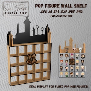Funko Pop Vägghylla SVG – Figurdisplayställ – Utställningsställ – Geek Collection-hylla – Laserskärningsfil