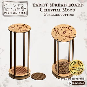 Support Pendule et sa fleur de vie, Présentoir pendule SVG, Fichier socle pour Découpe Laser, Silhouette, Glowforge, Fichiers DXF pour laser