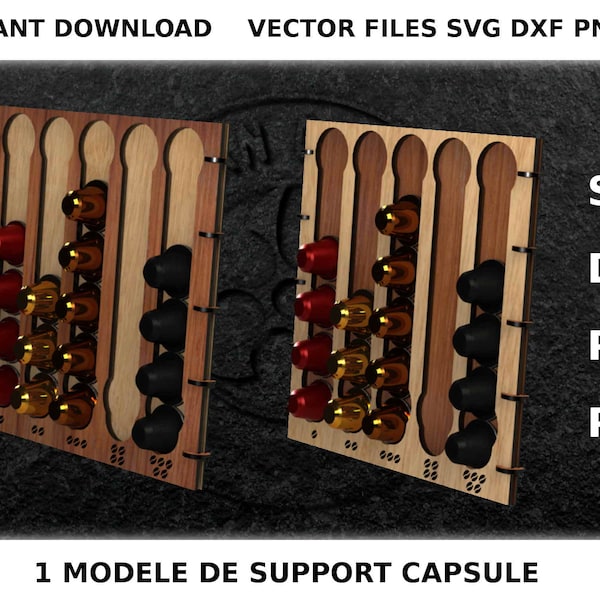 Coffee capsule holder digital file for laser cutting and engraving vector model SVG, DXF, PDF