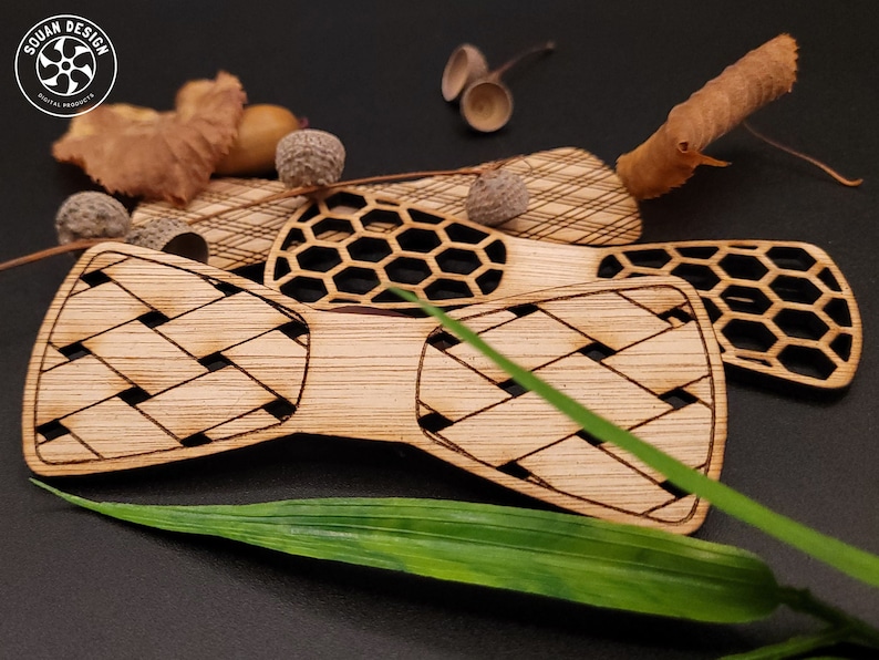 Noeud Papillon Bois Érable Naturel 3D Homme - Réglable Gravé Mariage Soirée