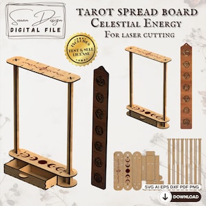 Support Pendule et son panneau de chakra, Présentoir pendule SVG, Fichier socle pour Découpe Laser, Silhouette, Glowforge