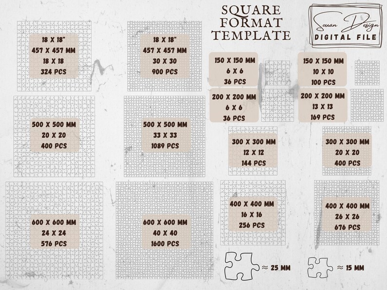 Puzzle SVG Template Bundle – Laser Cut DIY Jigsaw Vector Files | Wood ...