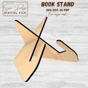 Support de Livre de recette SVG -Fichier de socle pour Découpe Laser, Silhouette, Glowforge, Fichiers DXF pour laser