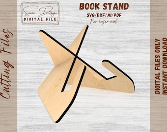 Recipe book holder SVG - Base File for Laser Cutting, Silhouette, Glowforge, DXF Files for Laser