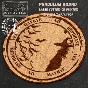 Cadran pour pendule sorcière, Fichier pour Découpe Laser ou à imprimer, Silhouette, Glowforge, Fichiers DXF pour laser