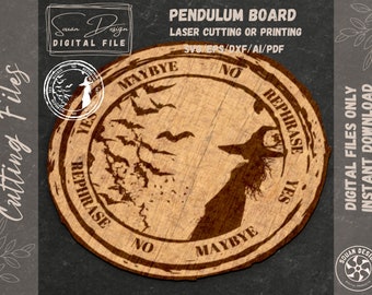 Pendulum board witch SVG, File for Laser Cutting or Printing, Silhouette, Glowforge, DXF Files for Laser