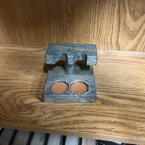 handmade oak tobacco 2 pipe stand rusticated