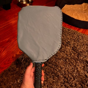 Custom handmade leather pickleball paddle cover