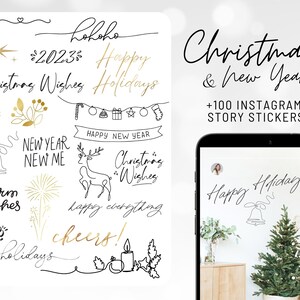 Instagram Christmas New Year Story Stickers, Instagram Sticker, Story Sticker, Instagram Decal, Winter IG Stories, Nordische Weihnachten