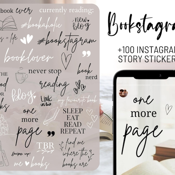 Instagram Story Stickers, Bookstagram, Story Stickers, Book Sticker Pack, Instagram Decal, Instagram Story Stickers, Book Lover, Book PNG