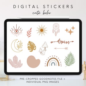 Goodnotes Stickers, Digital Planner Stickers, Pre-Cropped iPad Stickers, PNG Stickers, Cute Boho Stickers, Planner Stickers, Notability
