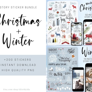 Instagram Story Sticker Weihnachten, Winter Story Sticker, Winter Instagram Bundle, Weihnachten Winter Instagram Story, Instagram Decal, Basic