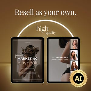 AI Influencer + Faceless Marketing Playbook Bundle | MRR Digital Products to Resell | Editable Canva Templates | Passive Income PDF