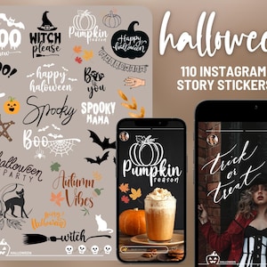 Instagram Story Stickers, Story Sticker Set, Halloween, Instagram Halloween Sticker, Autumn, Png Sticker, Instagram Stickers, Instagram Fall