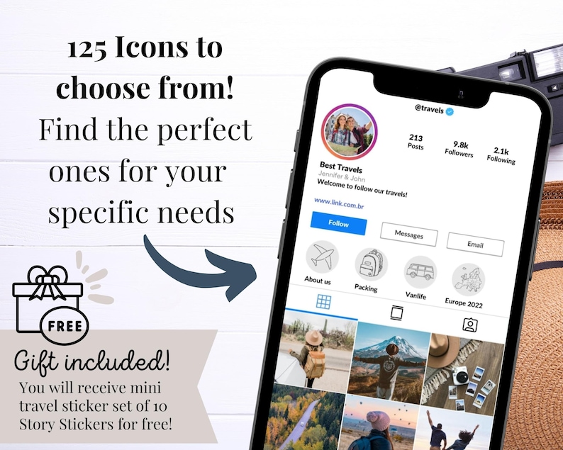 Travel Highlights Highlight Covers Instagram Travel Etsy