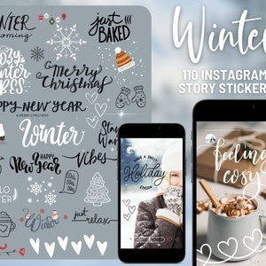 Instagram Story Sticker, Story Sticker Set, Winter, Instagram Basic Sticker, Instagram Set, Png Sticker, Instagram Sticker, Weihnachten Set