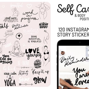 Instagram Story Stickers, Story Sticker Set, Self Love, Instagram Basic Sticker, Instagram Decal, Instagram Stickers, Stickers For Instagram