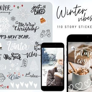 Instagram Story Sticker Winter, Instagram Sticker Weihnachten Basic, Story Sticker Familie, Instagram Stickers, Instagram Holiday Stickers