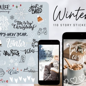 Instagram Story Sticker Winter, Instagram Sticker Weihnachten Basic, Story Sticker Familie, Instagram Stickers, Instagram Holiday Stickers