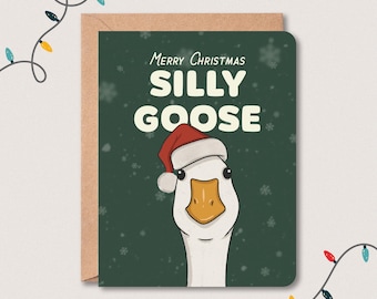 Merry Christmas Silly Goose Card | Silly Goose Christmas Card | Christmas Card | Silly Goose
