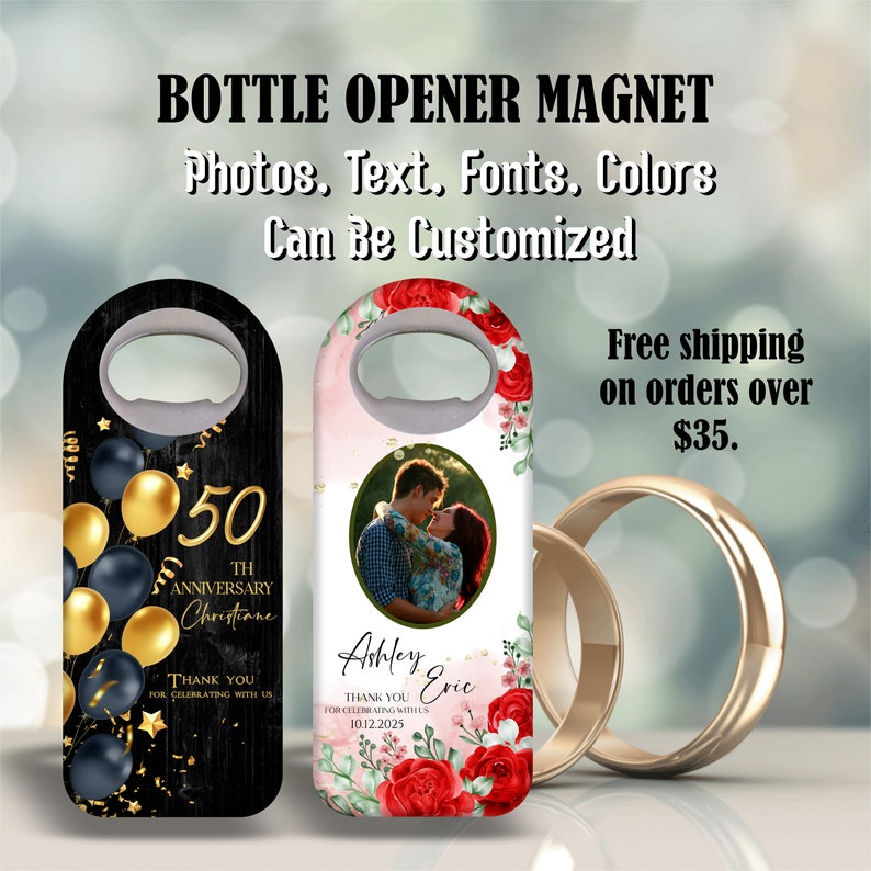 These magnets provide a special touch, featuring the date of your wedding and your names
