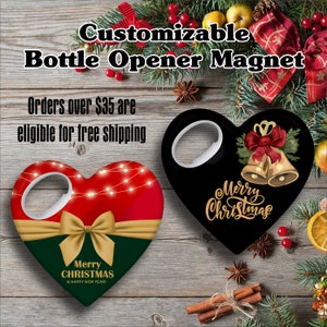 Gepersonaliseerde kerstflesopenermagneten - voeg een feestelijke twist toe aan je vieringen!